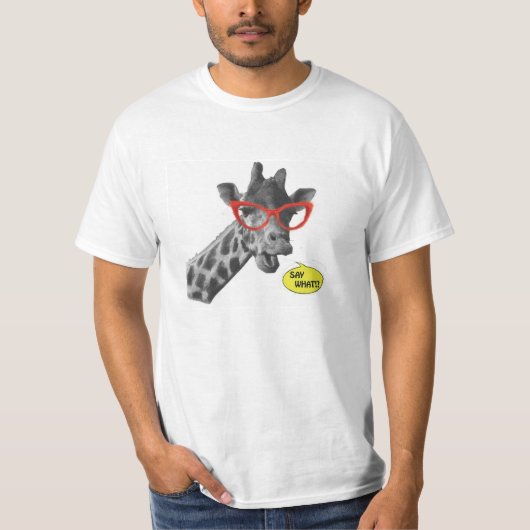 "SAGEN SIE, WAS!?" Sprechengiraffe T-Shirt (Vorderseite)