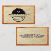 Sägen und Hammer | Holz Visitenkarte (Vorne/Hinten)