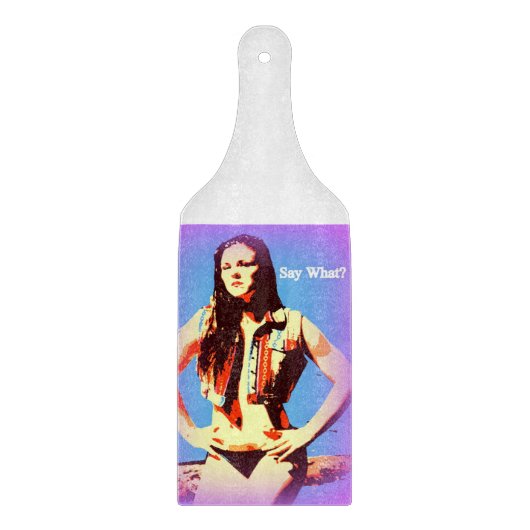 sagen, was Bikini-Mädchen-Glasschneider Schneidebrett (Vorderseite)