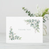 SageSimple Greenery Funeral Personalized Thank You Dankeskarte (Stehend Vorderseite)