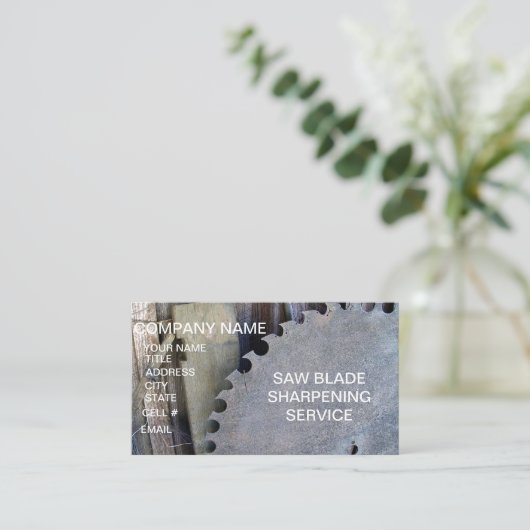 Sägewerk Blade Sharpening Visitenkarte (Stehend Vorderseite)