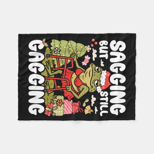 Sagging But Still Gagging Frog Funny Cringe Meme C Fleecedecke (Vorderseite (Horizontal))