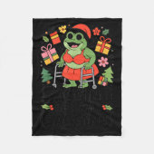Sagging But Still Gagging Funny Christmas Frog Hol Fleecedecke (Vorderseite)