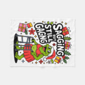 Sagging But Still Gagging Funny Christmas Frog Hol Fleecedecke (Vorderseite (Horizontal))