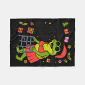 Sagging But Still Gagging Funny Christmas Frog Hol Fleecedecke (Vorderseite (Horizontal))