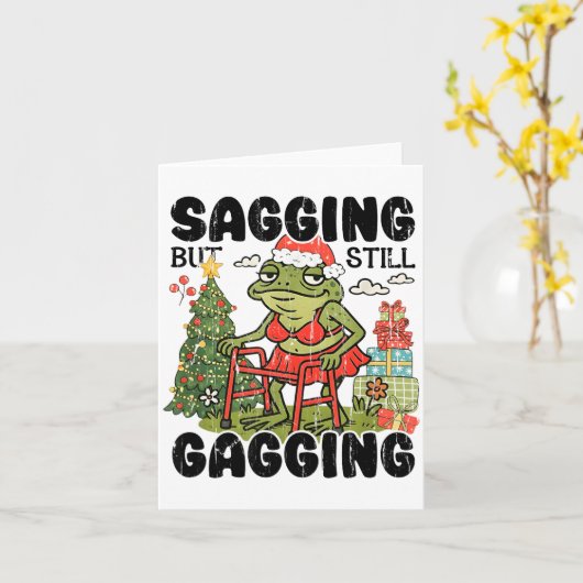 Sagging But Still Gagging, Funny Christmas Meme  Karte (Gelbe Blume)