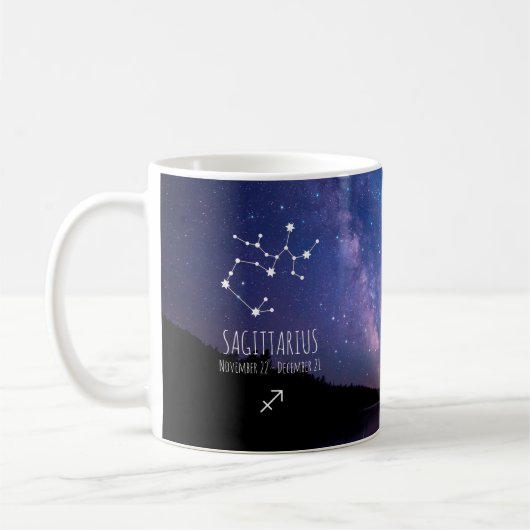 Saggitarius | Personalisierte Sternbilder Kaffeetasse (Links)