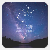 Saggitarius | Personalisierte Sternbilder Quadratischer Aufkleber (Vorderseite)