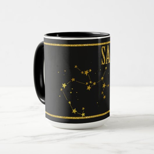 Saggitarius Zodiac Star Sign Tasse (Vorderseite Links)