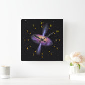  Sagittarier A Quasar V2 ~ Time Machine Clock ~ Quadratische Wanduhr (Zuhause)