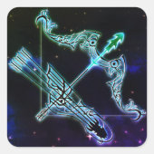 Sagittarier, Archer-Zodiaksticker Quadratischer Aufkleber (Vorderseite)