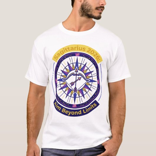 Sagittarius 2026 Zodiac Mandala | Archer Fire Sign T-Shirt (Vorderseite)