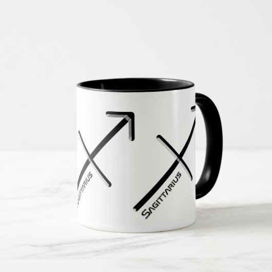 SAGITTARIUS, abstrakte Gestaltung des Zodiakzeiche Tasse (VorderseiteRechts)