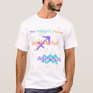 Sagittarius Aquarius Zodiac Couple T - Shirt