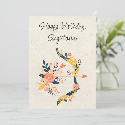 Sagittarius Archer Zodiac Birthday Flat Card (Stehend Vorderseite)