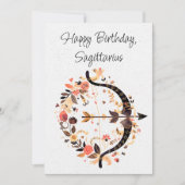 Sagittarius Archer Zodiac Boho Birthday Flat Card (Vorderseite)