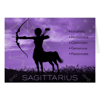 Sagittarius Archer Zodiac Card mit Eigenschaften