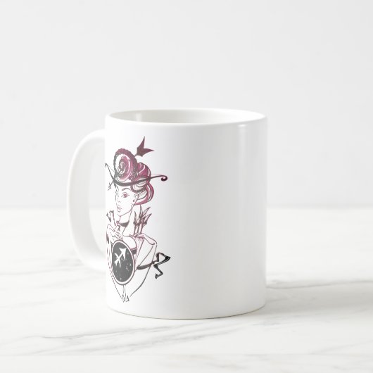 Sagittarius Art Deco Lady Kaffeetasse (Vorderseite Links)