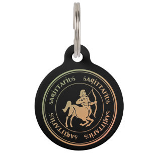 Sagittarius Astrologie Zodiac d1 Tier Tag Haustiermarke