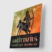 Sagittarius Astrologie Zodiac d1 Wall Clock 3 Quadratische Wanduhr (Winkel)