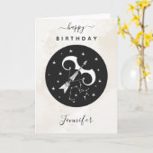 Sagittarius Astrologie Zodiac Sign Horoscope Chic Karte (Gelbe Blume)