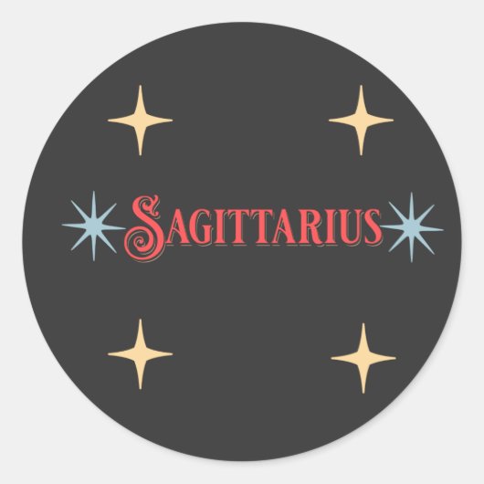 Sagittarius Astrologisches Zeichen Runder Aufkleber (Vorderseite)