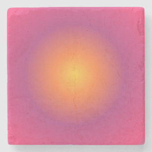 Sagittarius Aura Gradient Zodiac, Lila gelb Steinuntersetzer