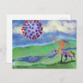 Sagittarius bekämpft das Covid-Virus Postkarte (Vorne/Hinten)