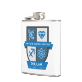 Sagittarius Birthday Crest™ December 1-21 Flachmann (Links)