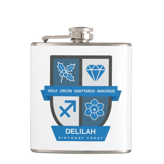 Sagittarius Birthday Crest™ December 1-21 Flachmann (Vorderseite)