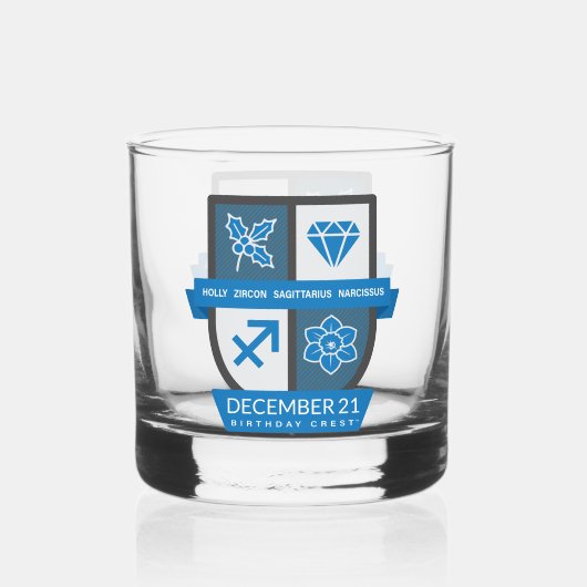 Sagittarius Birthday Crest™ December 1-21 Whiskyglas (Rückseite)