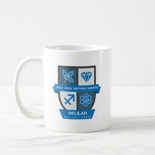 Sagittarius Birthday Crest™ for December 1-21 Mug Kaffeetasse (Links)