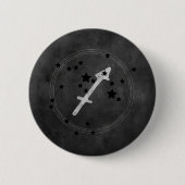 Sagittarius black & silver Sternbild Button (Vorderseite)