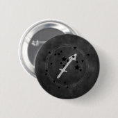 Sagittarius black & silver Sternbild Button (Vorne & Hinten)