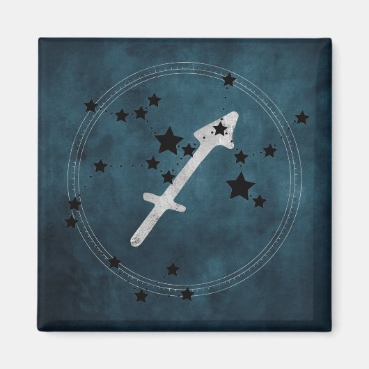Sagittarius black & silver Sternbild Magnet (Vorne)
