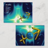 SAGITTARIUS - Blaue Turquase Visitenkarte (Vorne/Hinten)