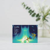 SAGITTARIUS - Blaue Turquase Visitenkarte (Stehend Vorderseite)