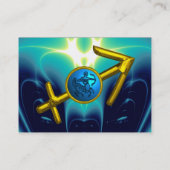 SAGITTARIUS - Blaue Turquase Visitenkarte (Rückseite)