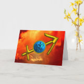 SAGITTARIUS Blautürkis, Gold Zodiac Geburtstag Karte (Gelbe Blume)