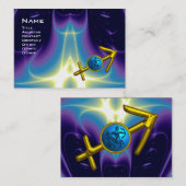 SAGITTARIUS - Blauviolett, lila rosa Visitenkarte (Vorne/Hinten)