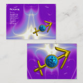 SAGITTARIUS - Blauviolett, lila rosa Visitenkarte (Vorne/Hinten)