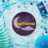 Sagittarius Celestial Moon Cloud Stars Astrologie Pappteller (Party)