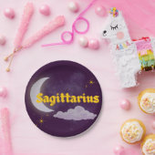 Sagittarius Celestial Moon Cloud Stars Astrologie Pappteller (Party)