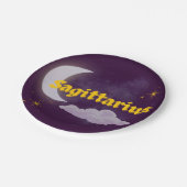 Sagittarius Celestial Moon Cloud Stars Astrologie Pappteller (Schrägansicht)