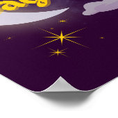 Sagittarius Celestial Moon Cloud Stars Astrologie Poster (Ecke)