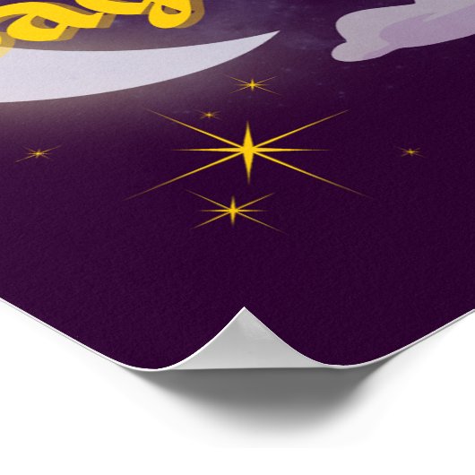 Sagittarius Celestial Moon Cloud Stars Astrologie Poster (Ecke)