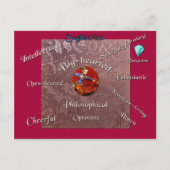 Sagittarius characteristics zodiac card postkarte (Vorderseite)