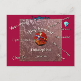 Sagittarius characteristics zodiac card postkarte