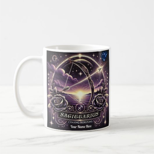 Sagittarius "Chasing Horizons" Zodiac-Tasse Kaffeetasse (Links)