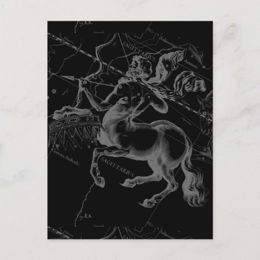 Sagittarius Constellation Classy Hevelius Engaving Postkarte (Vorderseite)